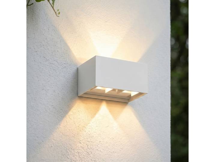 Applique d'extérieur LED Nivar, angulaire, blanche, 20 cm, IP54 - Lindby - Moderne - Métal