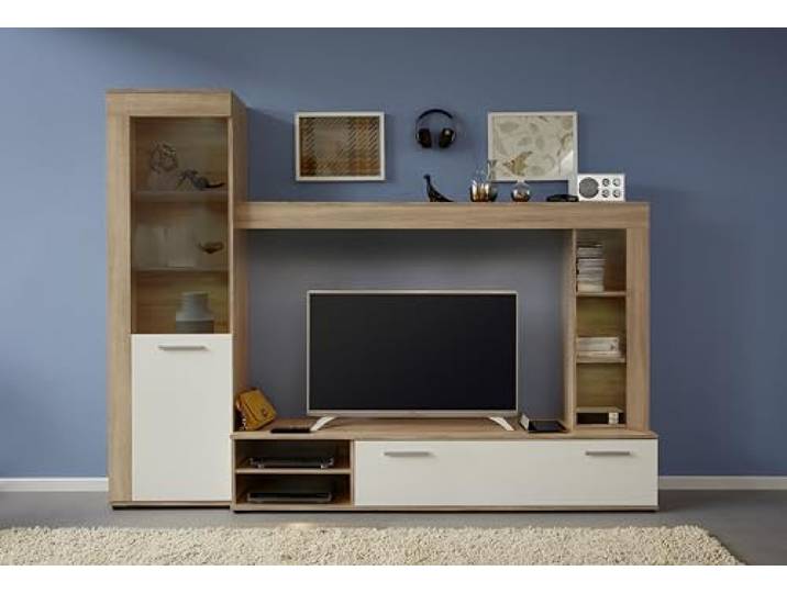 trendteam smart living Anbauwand Logo Eiche Sägerau hell · B 240 x H 185 cm