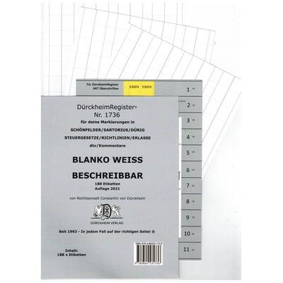 DürckheimRegister® BLANKO: WEISS-GROSS Beschreibbar, Pappband von Constantin Dürckheim, Dürckheim Verlag, 978-3-86453-173-6
