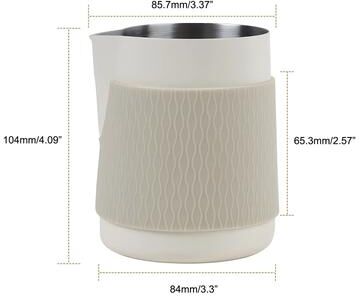 Inspire Select IKAPE Espresso Milk Pitcher V3 16.9 Fl Oz Handleless Milk Frothing Jug With Sharp Spout dark Khaki