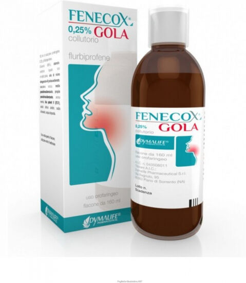 DYMALIFE PHARMACEUTICAL Srl FENECOX*COLLUT 160ML 0,25%