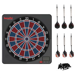 Karella Dartscheibe CB-Smart, elektronisch, 1 - 8 Spieler, aus Kunststoff, mit 6 Pfeilen, für Softdarts