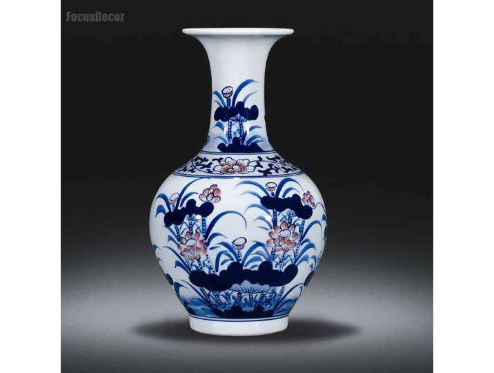 Vase Antique en Porcelaine Française, Poterie 216.239.Qianlong, Peint à la Main, Table Annie, Sarcelle Unique, Décoration de Maison, Cuisine, Mariage
