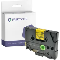 Kompatibel für Brother P-Touch D 610 Series (TZE-611) Schriftband 6mm/8m Schwarz auf Gelb