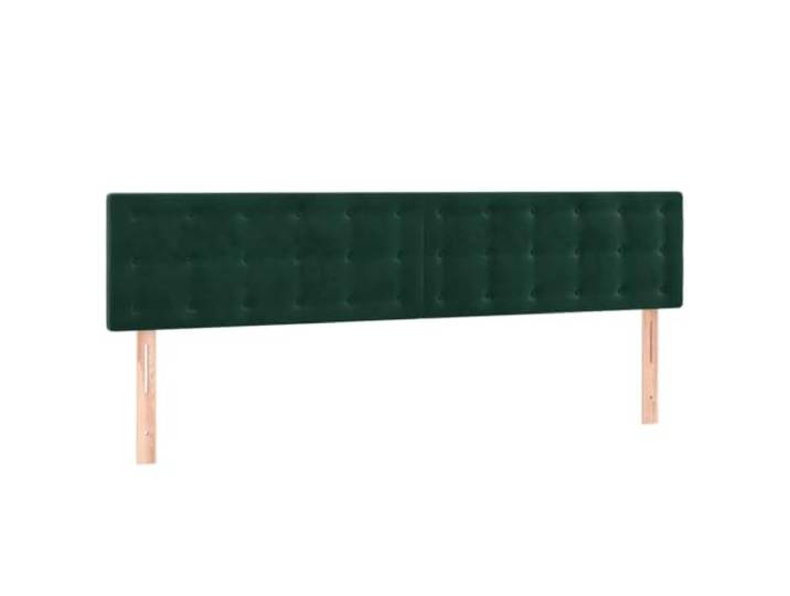 Leasha Kopfteil mit LED, Bettgestell, Schlafzimmermöbel, Dunkelgrün, 200 x 5 x 78/88 cm, Samt