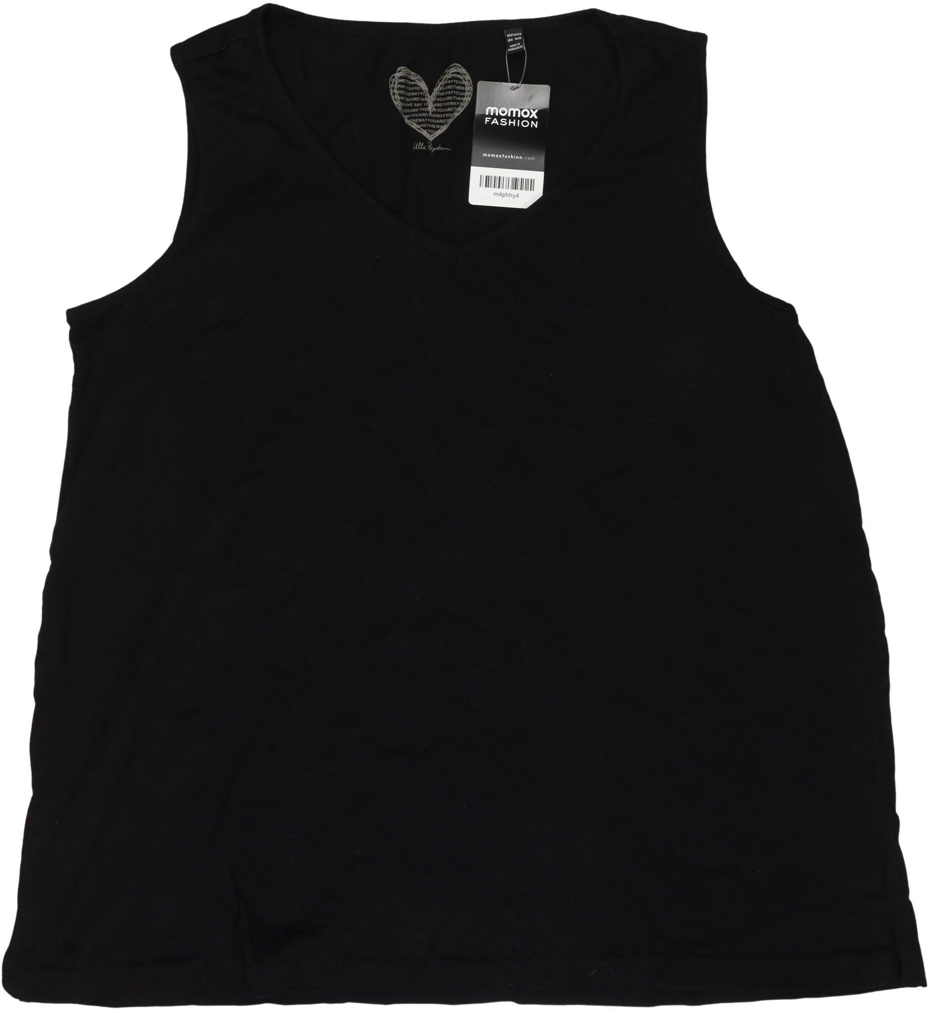 Ulla Popken Damen Top, Schwarz, Gr. EU 46, Baumwolle - Second Hand
