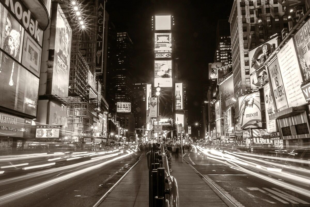 Fototapete PAPERMOON "Time Square", bunt, B:3m L:2,23m, Vlies, Tapeten, Fototapete