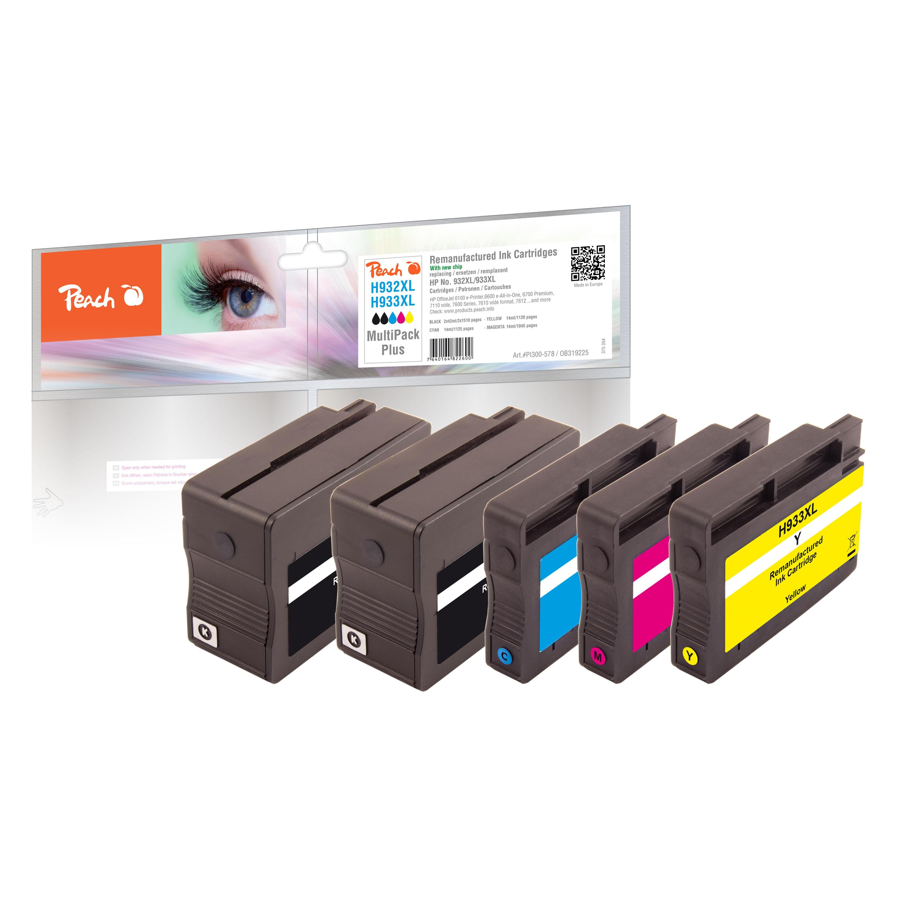 Peach 932xl, 933xl (BK, C, M, Y) (PI300-578)