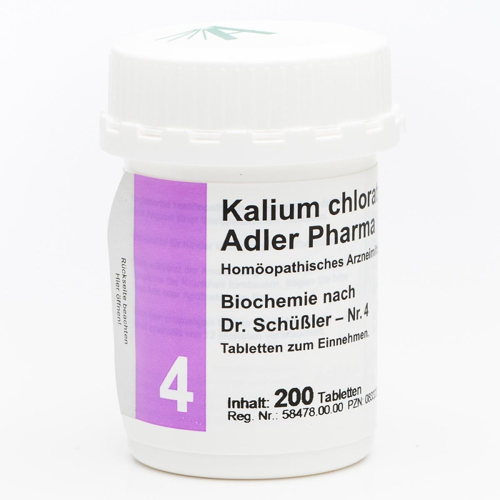 Adler Pharma Produktion und Vertrieb GmbH Biochemie Adler 4 Kalium chlor.D6 Adl.ph. Tabletten 00833237