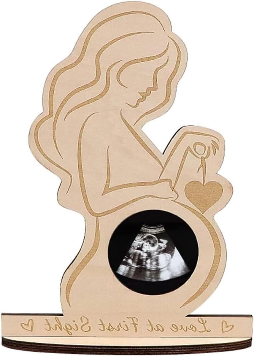Houten fotolijst voor ultrasoundfoto's van zwangerschap