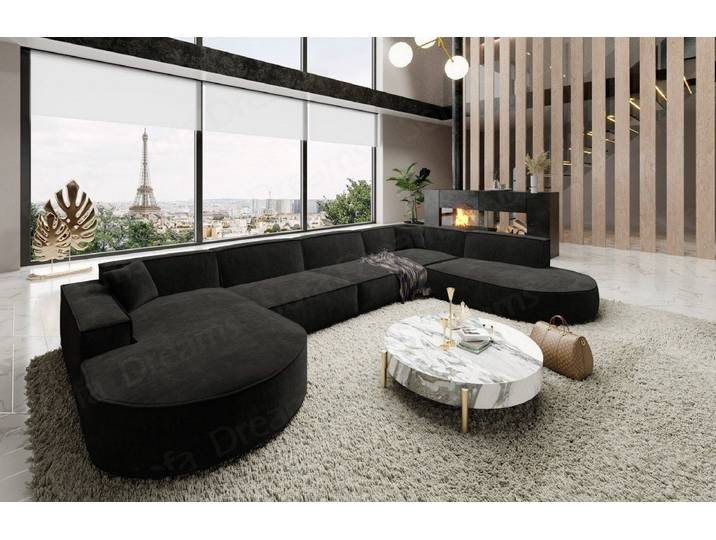 Sofa Dreams Wohnlandschaft Designer Stoff Sofa Modern Couch Alegranza U Form Stoffsofa, Loungesofa