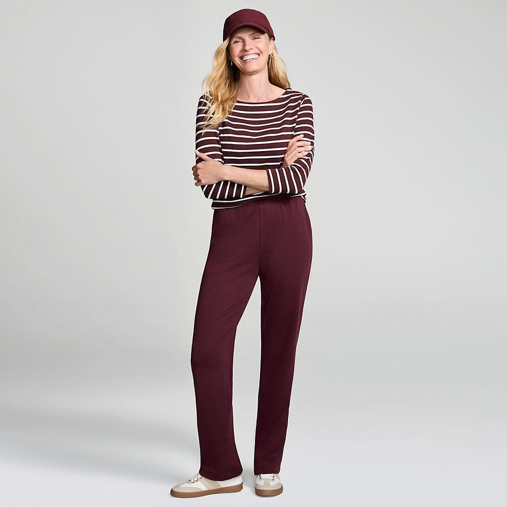 Straight Fit Freizeithose SPORT KNIT für Damen, Damen, size: regular, Rot, Baumwolle, by Lands' End