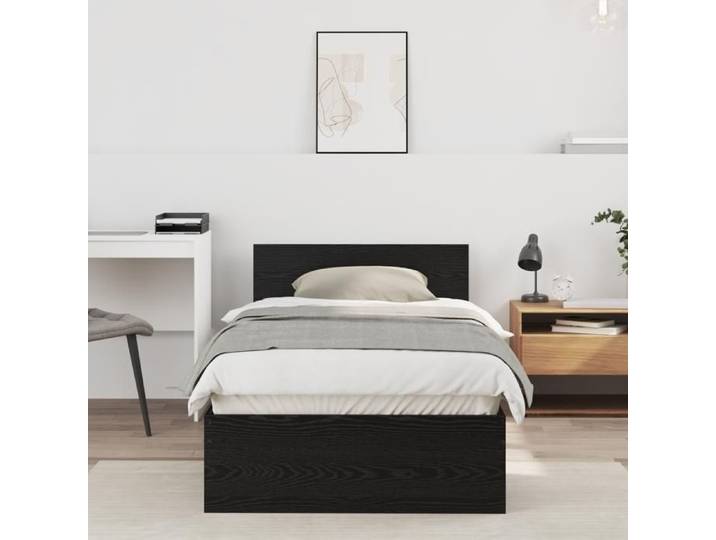 Bon Plan Structure/Cadre de lit - Lit 1 personne - chêne noir 90x190 cm bois d'ingénierie - Aspect chic* 4949899