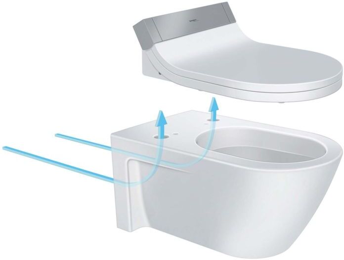 Duravit Starck 2 Wand Tiefspül WC 25335900001 weiss wondergliss, für SensoWash