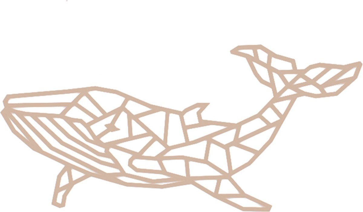 Wanddecoratie Geometrische Walvis Naturel