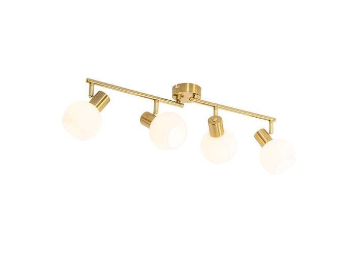 Spot de plafond intelligent doré avec verre opale 4 lumières