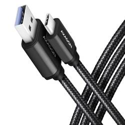 AXAGON USB-Kabel USB 3.2 Gen1 USB-C® Stecker, USB-A Stecker 1.00 m Schwarz vergoldete Steckkontakte BUCM3-AM10AB