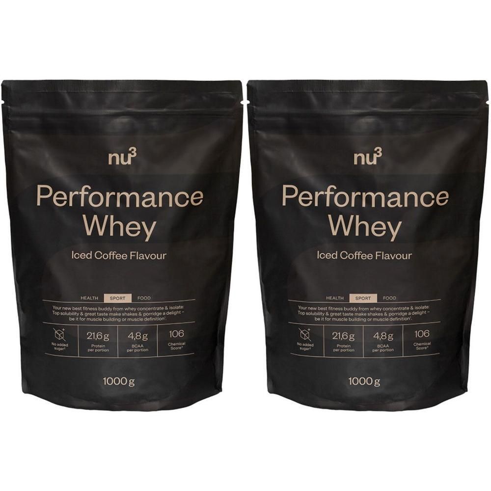 nu3 Performance Whey, Iced Coffee, Pulver Doppelpack 2x1000 g
