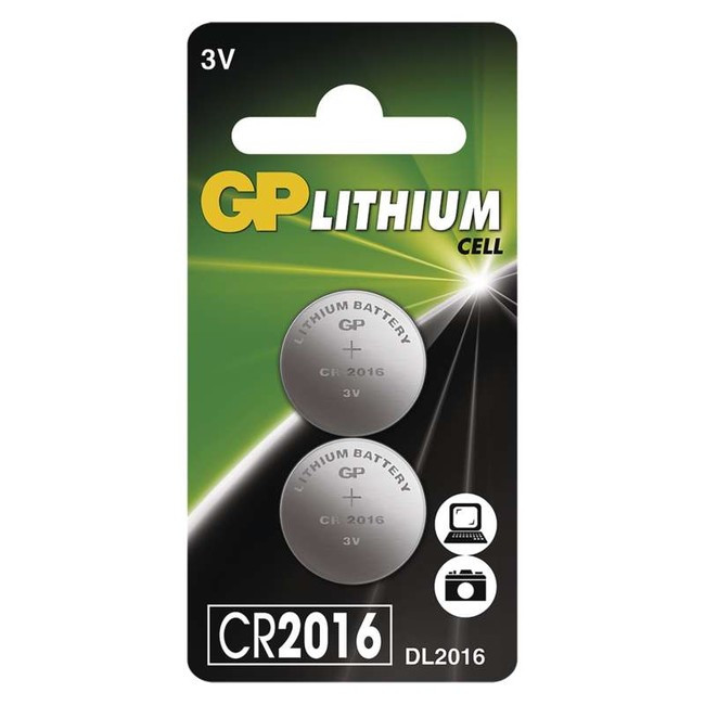 GP Batteries Lithium-batterij CR2016, 3V, 2 stuks