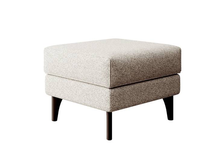 Calmino Hocker mit Ohren cremefarbenes Bouclé mit Wenge-Beinen