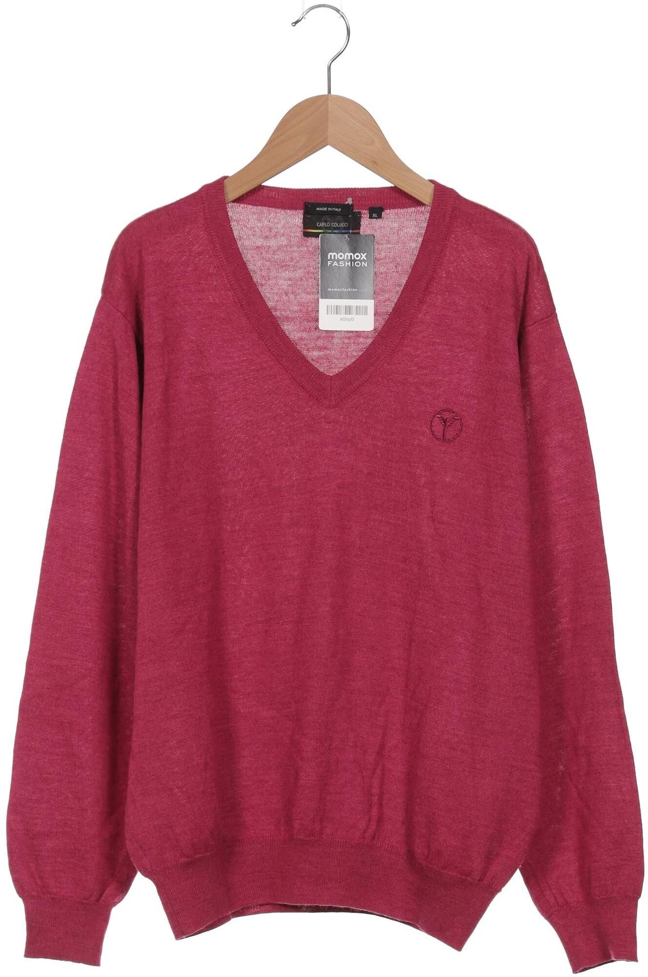 Carlo Colucci Herren Pullover, Pink, Gr. XL, Schurwolle / Synthetik - Second Hand