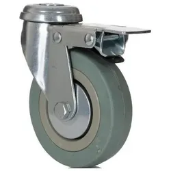 RS PRO, Möbelrollen, Braked Swivel Castor, 100mm, Rubber Tyre