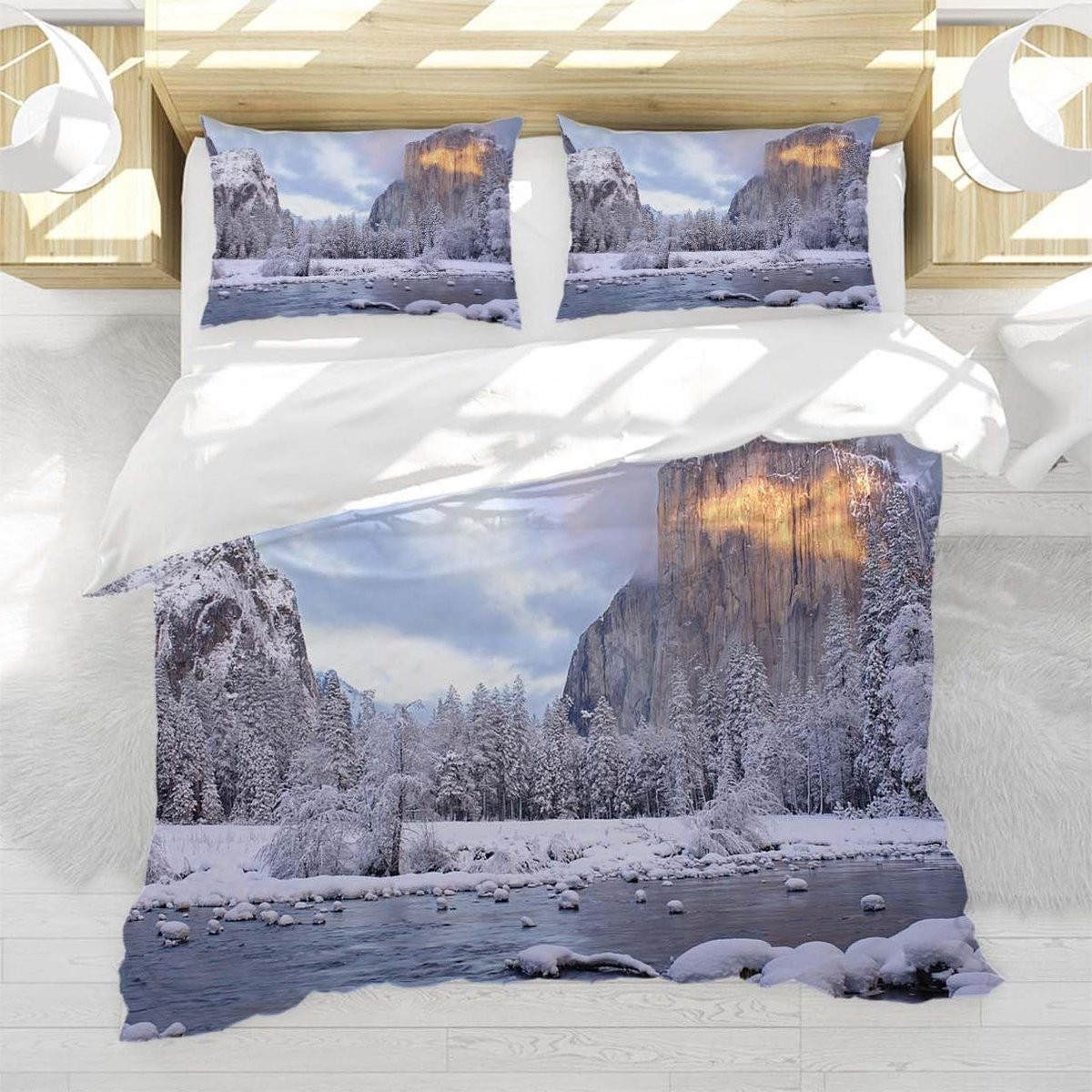 Dekbedovertrek Set met Winterlandschap 3D-print 140x200 cm