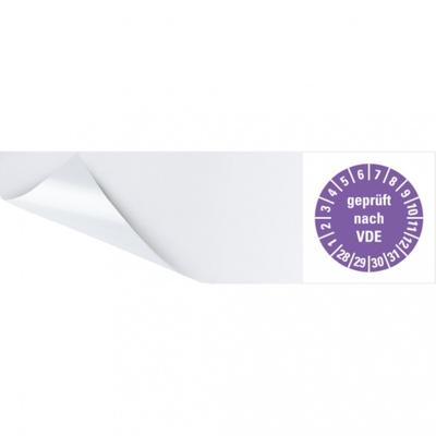 Dreifke® Kabelprüfplakette geprüft nach VDE 28-31, violett, Folie, 95x25mm, 6 Stk.