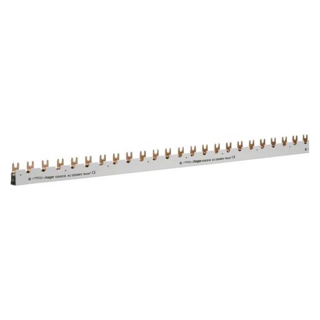 Hager HAG KDN381B Phasenschiene 3P 80A Gabel 16qmm 39C für LS (KDN381B)