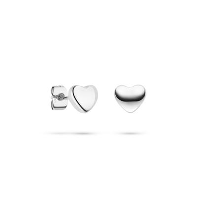 Paar Ohrstecker S.OLIVER "Tiny Hearts, Herz", silber (edelstahlfarben), Ohrringe, Damen, Edelstahl