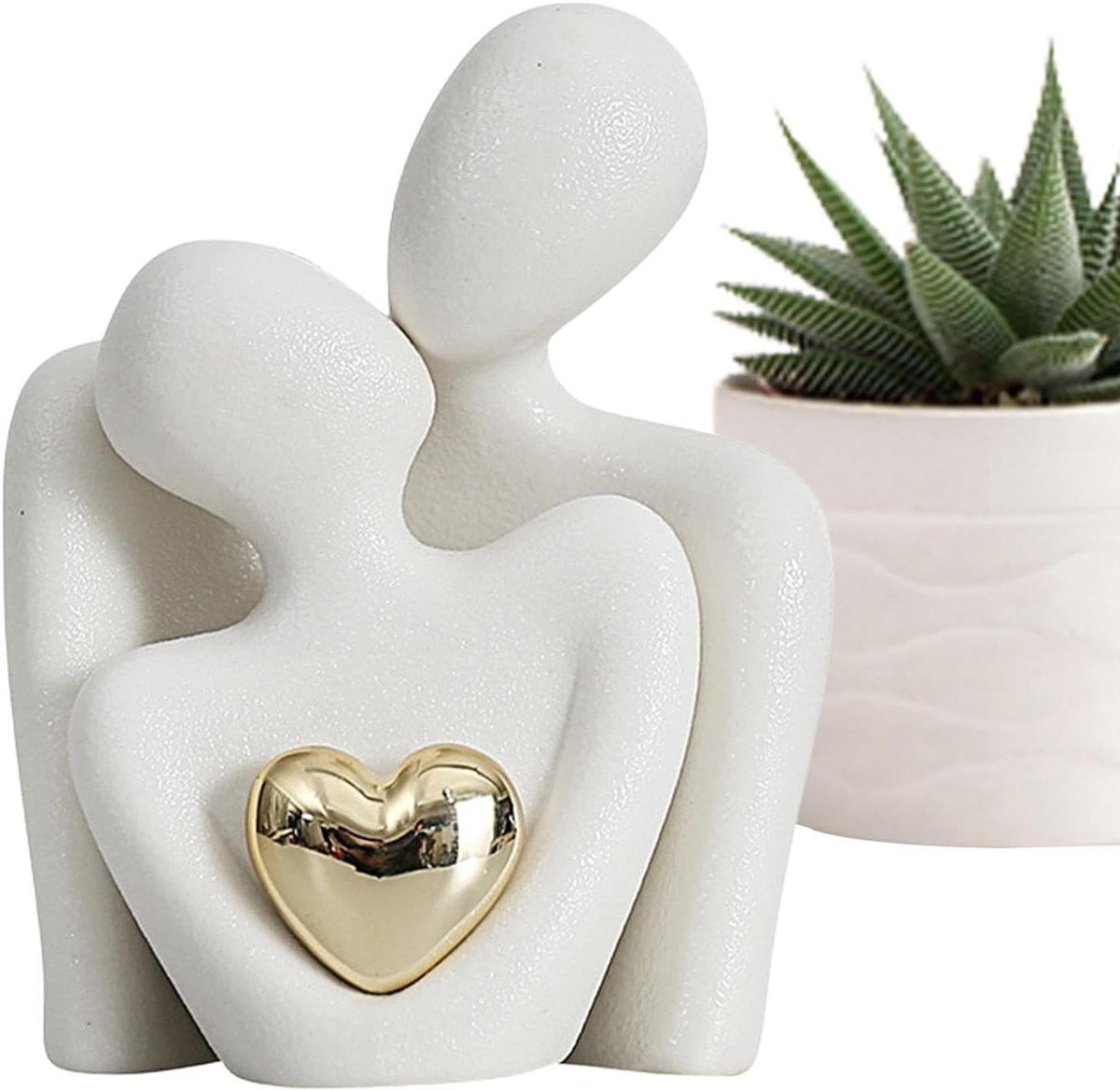 Decoratieve Beelden Liefdespaar Figuren Abstract Modern Design Wit