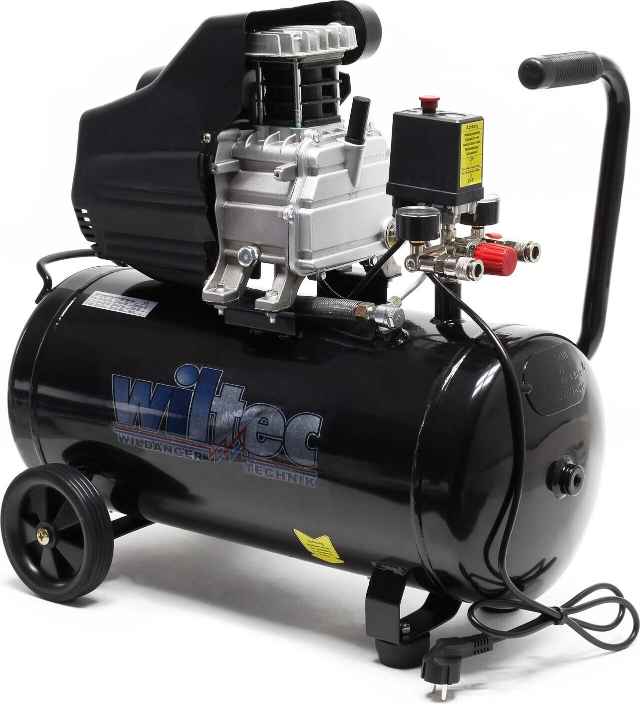 Wiltec Persluchtcompressor met 50 liter reservoir, 1500W, 2 PK, 212 liter/min