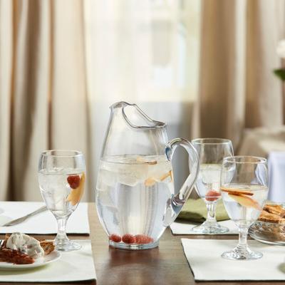 Libbey Carolina Entertaining Set with 6 Goblet Glasses and Pitcher - Set of 7