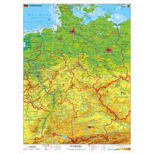 Stiefel Deutschlandkarte rahmenlos, Poster aus laminiertem Karton, physische Karte, 67 x 91 cm