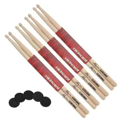 Wincent Mikkey Dee Drumsticks 4 Paar mit Damper Pads (Schlagzeug), Drumsticks + Schlägel, Braun
