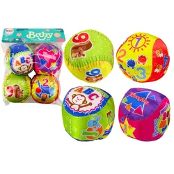 Set mit weichen Bällen, bunten pädagogischen Rasselbällen, 4-tlg.