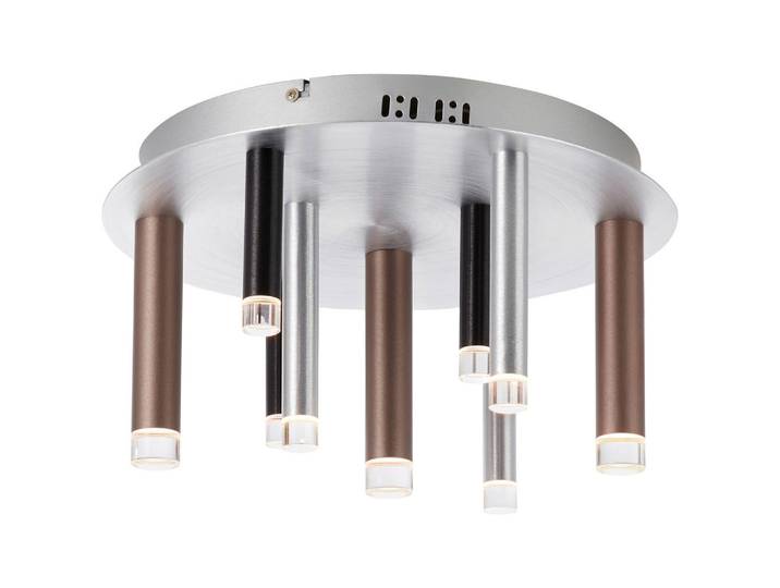 Led-Deckenleuchte Cembalo, Braun, Schwarz, Alufarben, Metall, Kunststoff, 21.5 cm, 3 Helligkeitsstufen, Lampen & Leuchten, LED Beleuchtung, LED-Deckenleuchten