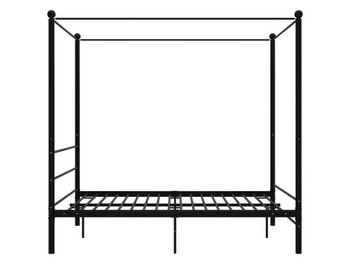 Cadre de lit à baldaquin ZERONE Noir Métal 160x200 cm