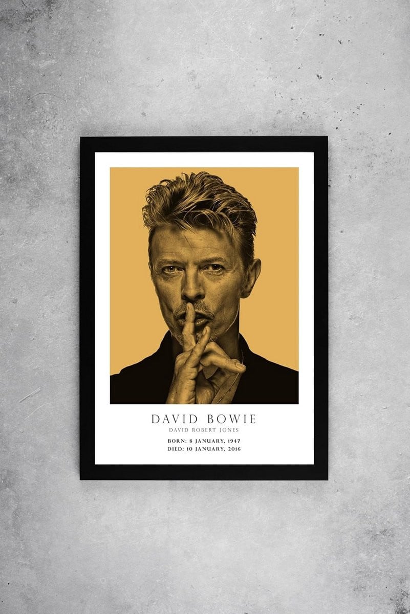 Wandposter David Bowie Tribute Ingelijste A4 Pop Art Print