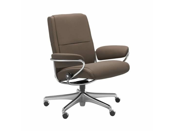 Stressless Paris Sessel Low Back Home Office - Leder Batick Mole Modern, Skandinavisch, Zeitlos