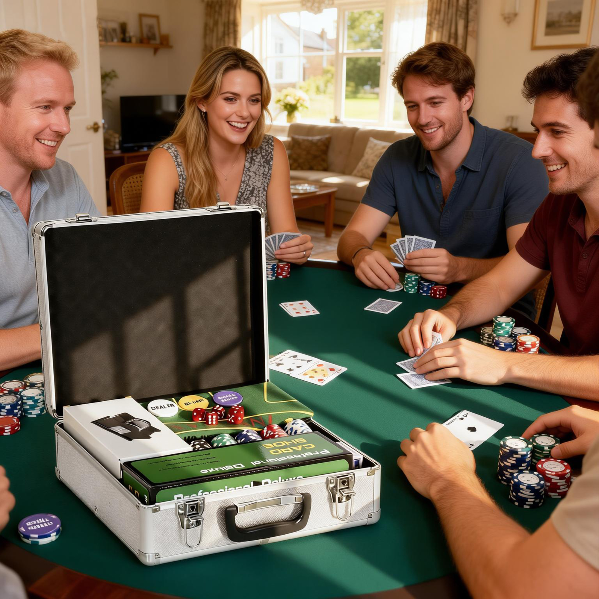 Sportnow Set da Poker Completo con 500 Fiches, Mescolatore di Carte, Distributore di Carte, Tappetino, 5 Dadi, Argento   Aosom Italy