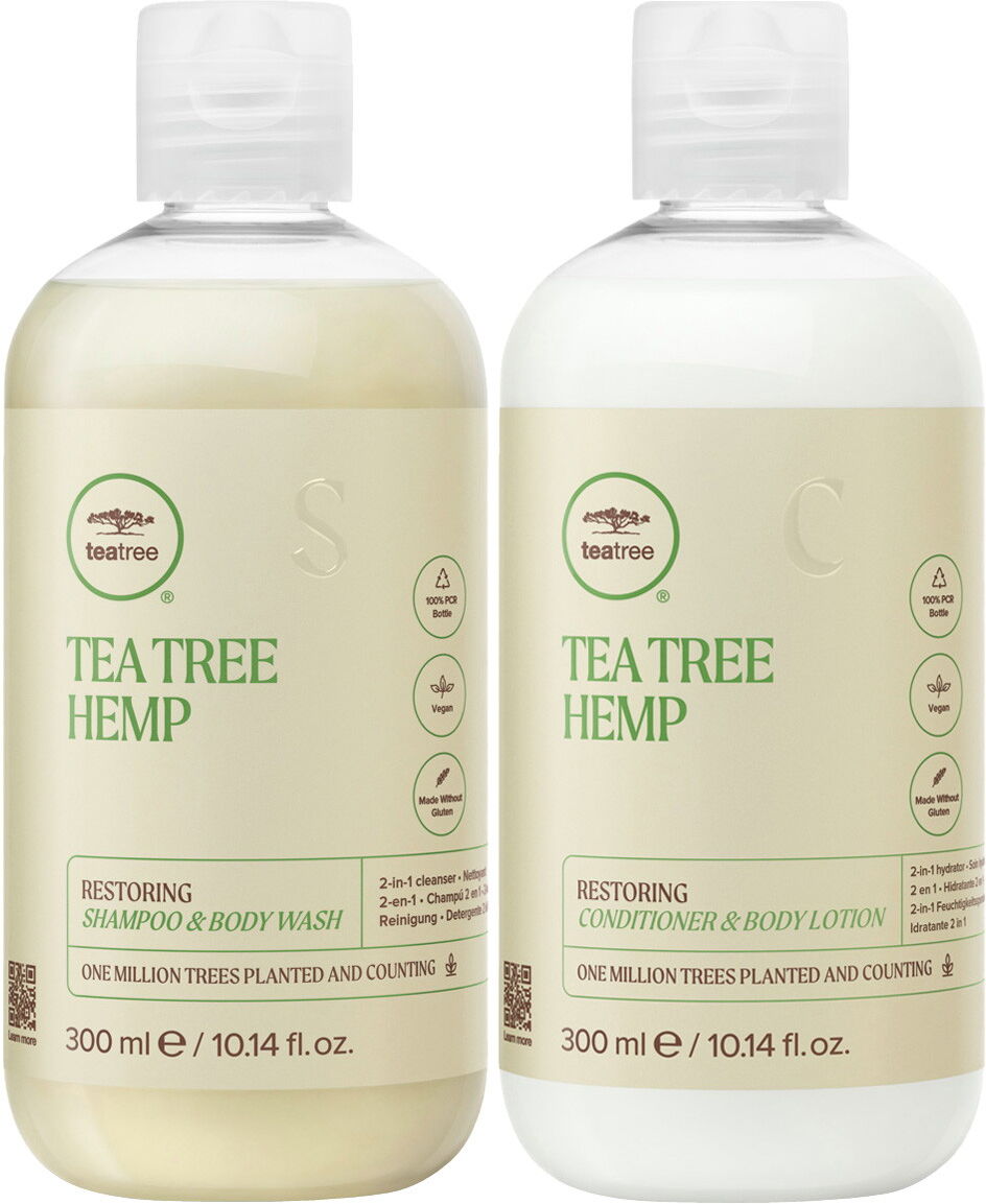 600ml Paul Mitchell Tea Tree Hemp Hair & Body Set (Body Wash 300ml + Body Lotion 300ml)