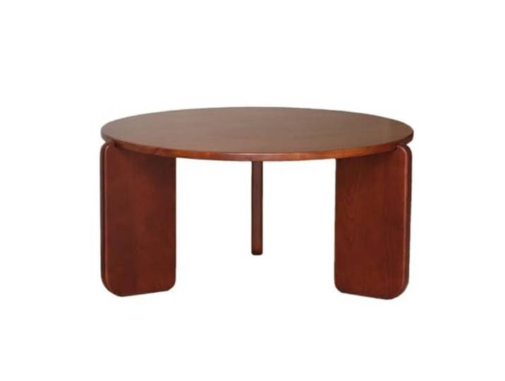 Couchtisch im Landhausstil Runder Couchtisch aus Holz mit geformtem Sockel