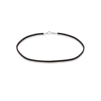 Choker ELLI "Halskette Basic Trend Blogger Choker Velour 925 Silber" Gr. 36, schwarz, Halsketten, Damen, 36, ohne Stein, Silber 925 (Sterlingsilber)