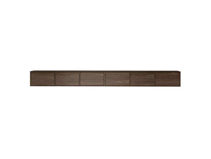 Selsey Tv-Lowboard Framme hängend Walnussoptik Wisconsin 300/30/30 cm, Dunkelbraun, Holzwerkstoff, 6 Fächer, Rechteckig, 300.2x30x30 cm, Wohnzimmer, TV Möbel, Lowboards, Lowboards stehend