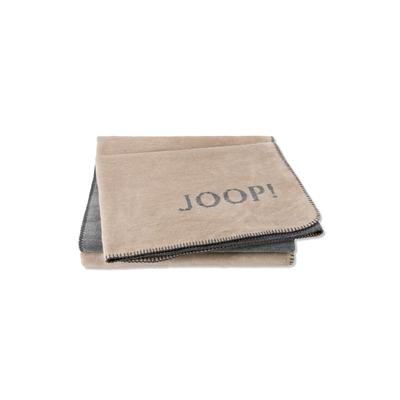 Wohndecke JOOP "Wohndecken 1er Pack" Gr. 150, beige (sand, stein), B:150cm, Obermaterial: 58% Baumwolle CO. 35% Polyacryl PAN. 7% Polyester PES., Wohndecken, Wohndecke