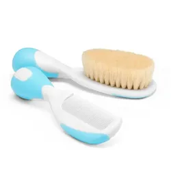 Chicco Blaue Naturhaarbürste und Kamm 1U