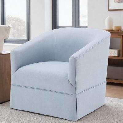 "32.25"" Polyester Skirted Swivel Accent Chair with 360-Degree Swivel Base and Pocket Springs and Narrow Slope Arms"