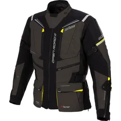 Büse Open Road III, Textiljacke wasserdicht - Dunkelgrau/Schwarz/Neon-Gelb - 58