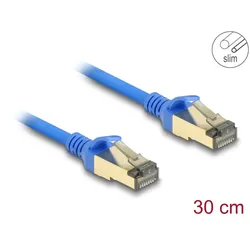 DELOCK RJ45 Netzwerkkabel Cat.8.1 F/FTP Slim 0,3m blau